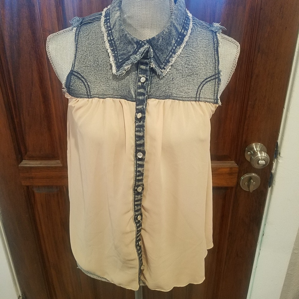 M.Fredric Denim Tank Top Size Small